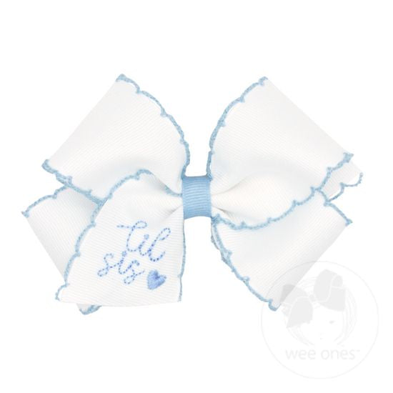 Small Emb Lil Sis GG Bow- Blue