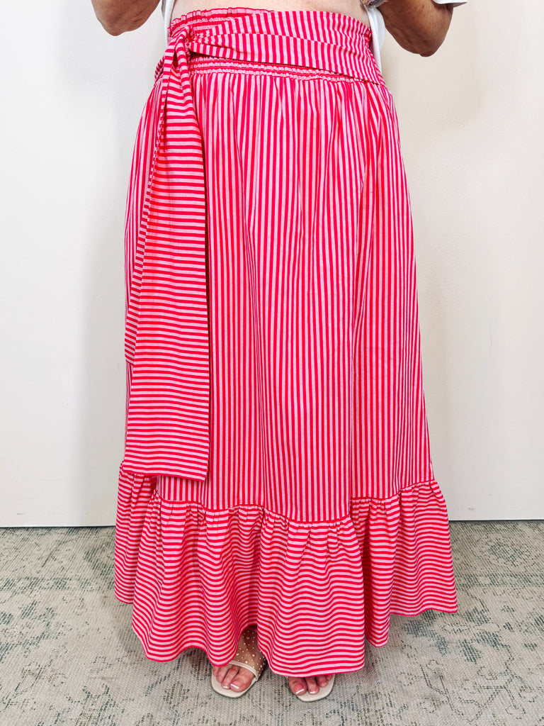 Pink Candy Stripe Maxi Skirt