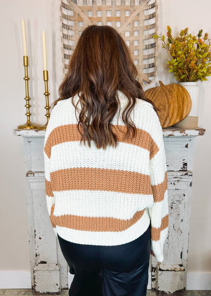 Oversized Sweater Camel White