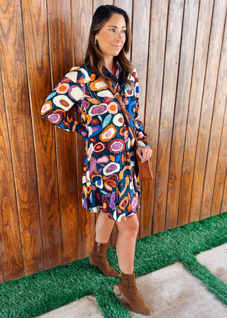 Fall Blooms Dress - Hunter