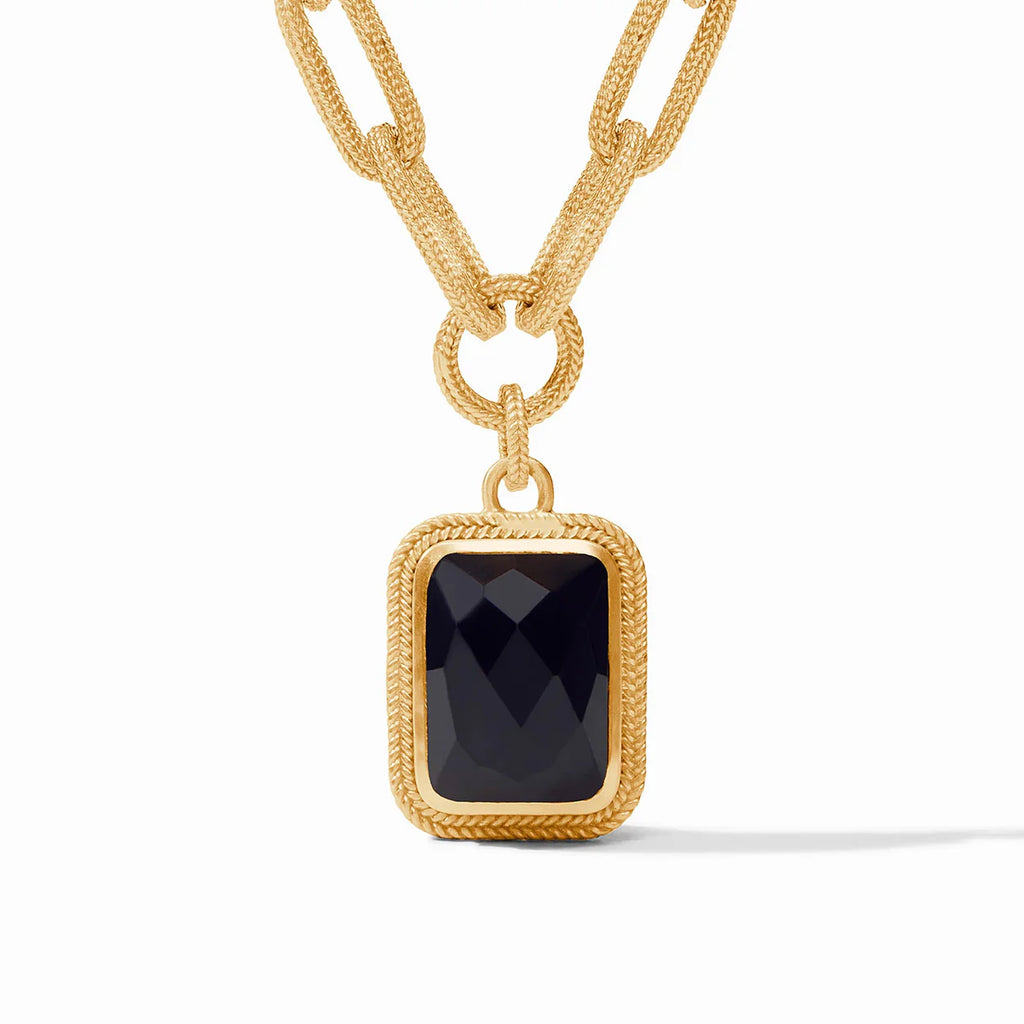 Cheval Paperclip Statement Necklace- Obsidian Black