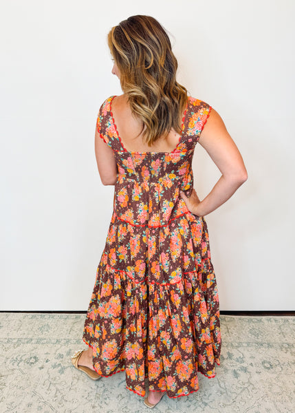 Rosa Brown Rose Dress