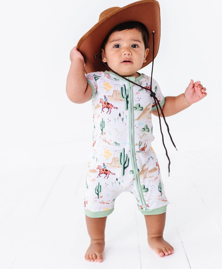 Billy Western Bamboo Short Zip Romper