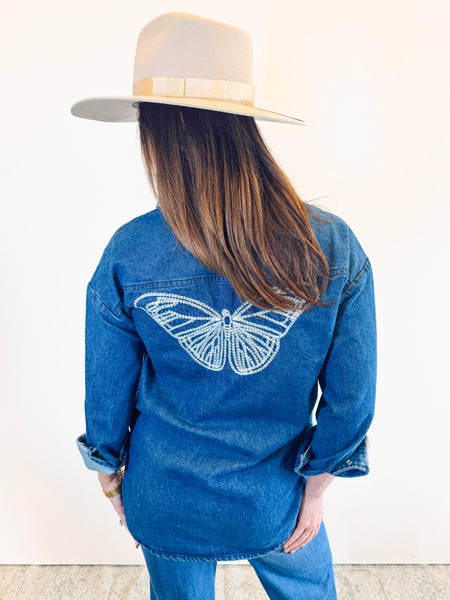 Rakaya Button Down Embroidered Top