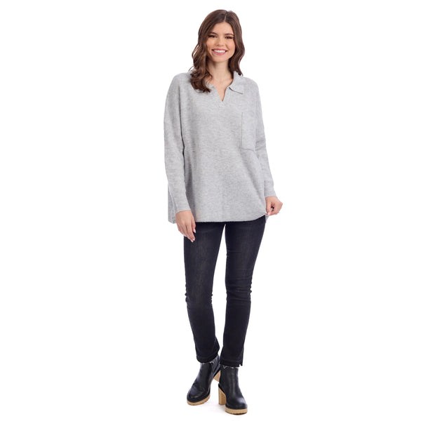 Noa Collared Sweater - Grey