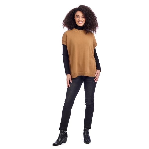 Tye Sweater Vest in Tan