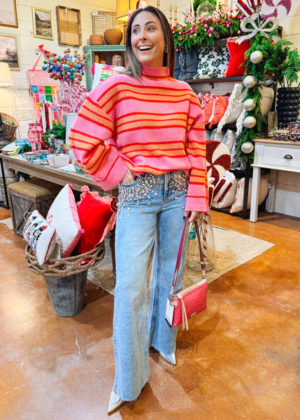 Quinnie Turtleneck Sweater in Pink