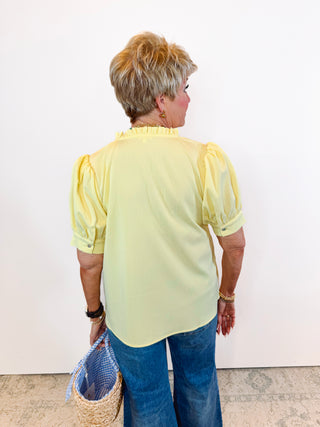 Butter Yellow Poof Sleeve Blouse