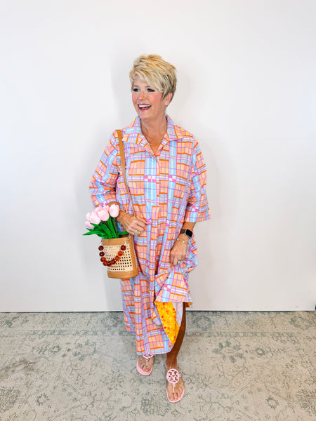 Plaid Midi Swing Dress