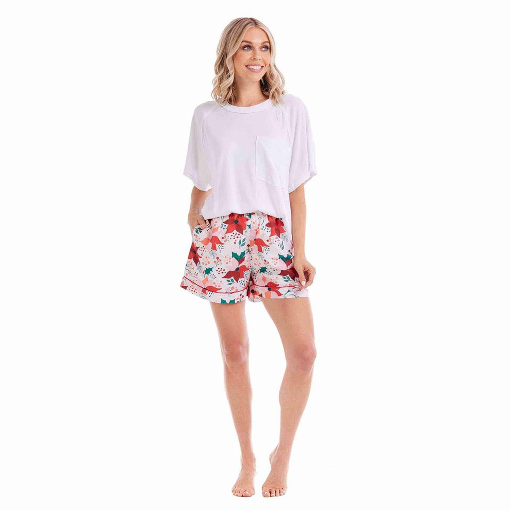 Floral Holiday PJ Shorts