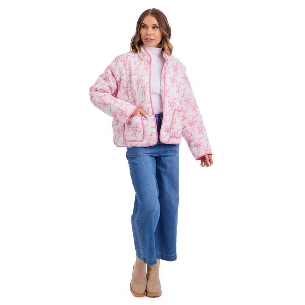 Cher Block Print Bow Jacket