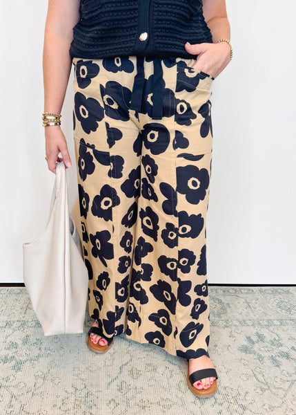 Slouch Pocket Flower Pant - Khaki