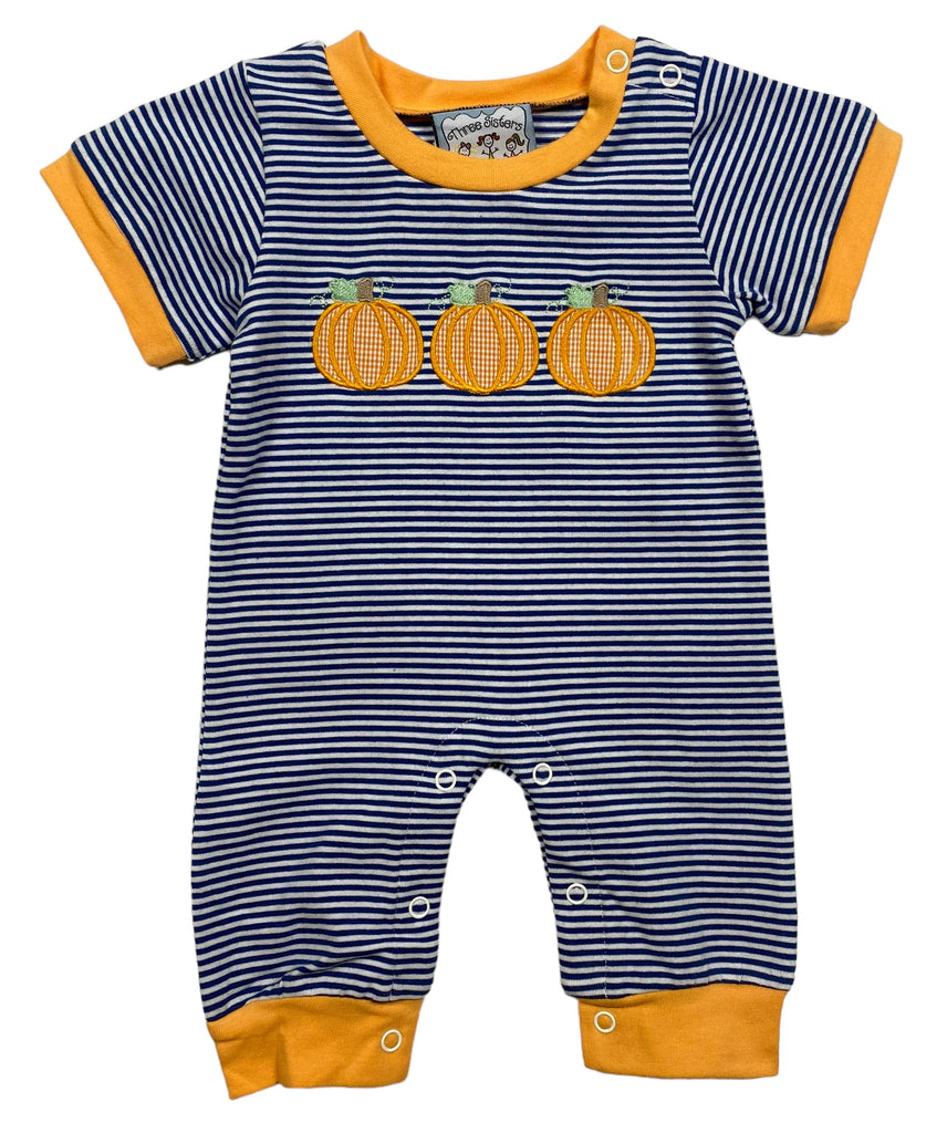 Pumpkin Applique Boys Romper