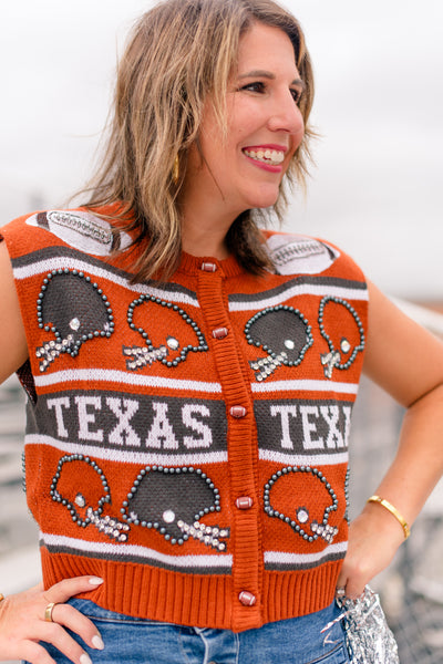 Texas Vintage Football Helmet Stripe Vest