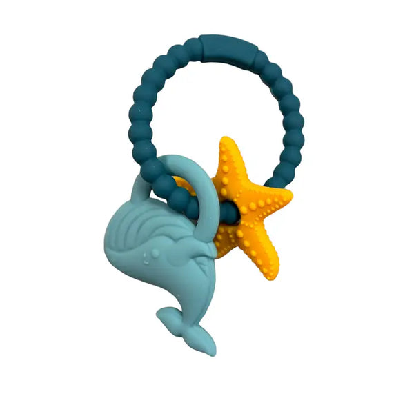 Silicone Whale Teether Ring (Assorted Colors)