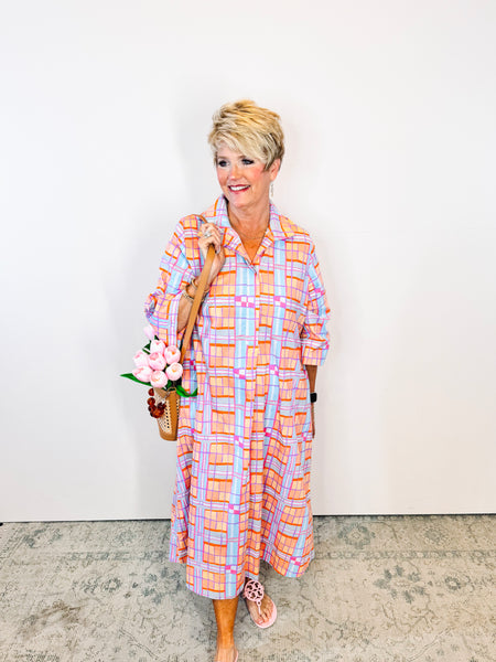 Plaid Midi Swing Dress