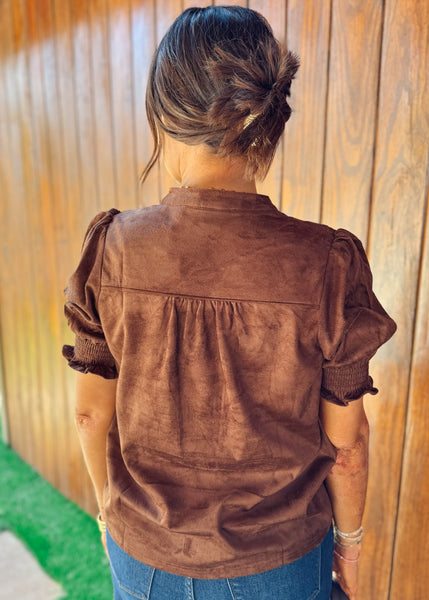 Suede Top - Chocolate