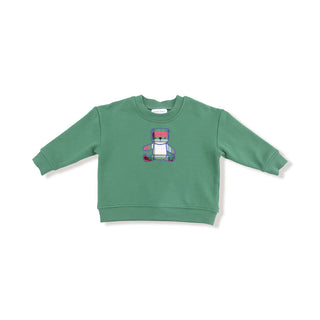 Holiday Plaid Bear Drop Sleeve Sweatshirt
