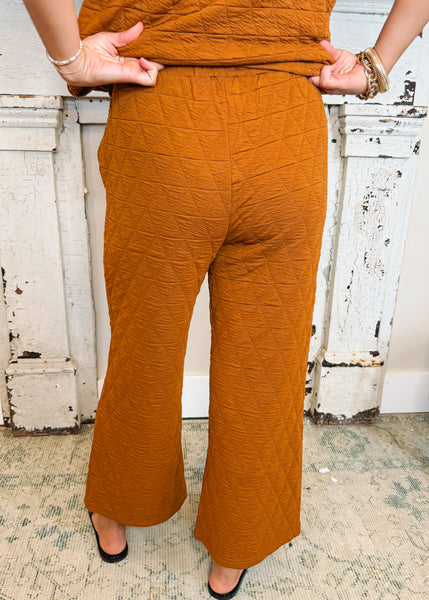 Quilted Pants in Rust