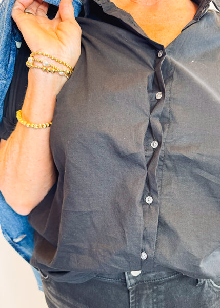 Benning Poplin Shirt in Black