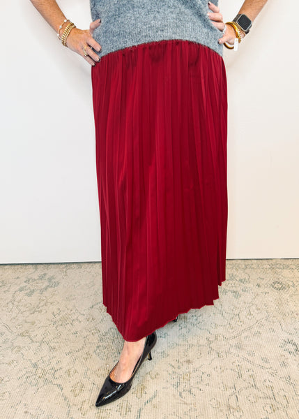 Townes Pleated Skirt - Red