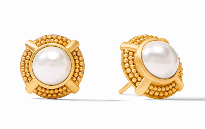 Cabochon Stud- Pearl