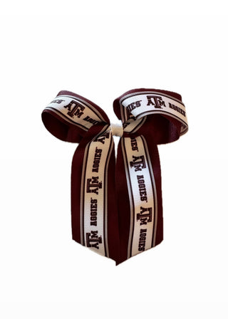 Medium Collegiate Logo Grosgrain Overlay Streamer Bow