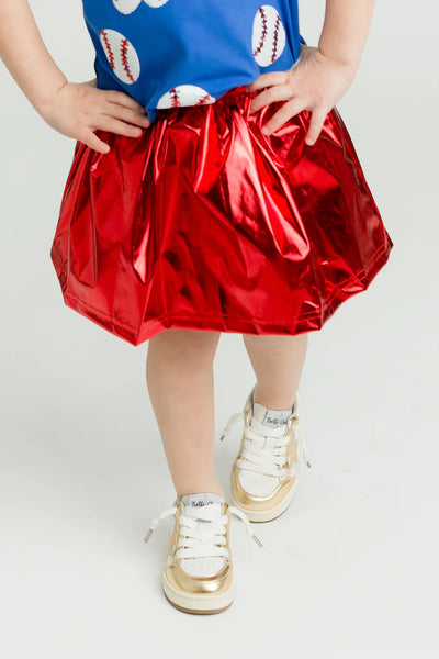 Metallic Red Skort