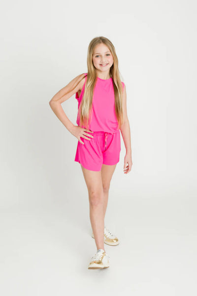 Neon Pink Butterfly Shorts