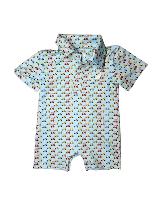 Banks Performance Polo Romper in Golf Cart Print