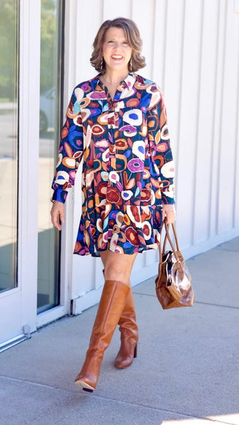 Fall Blooms Dress - Hunter