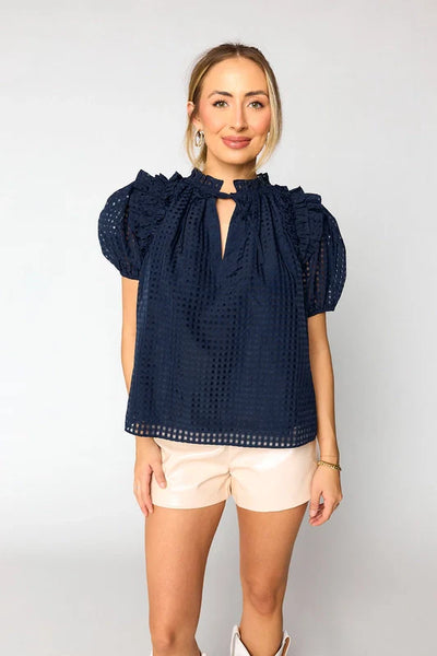 Essie Ruffle Short Sleeve Top