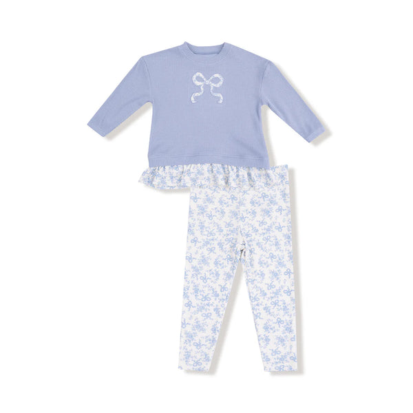 Romi Floral & Bow Pull Over & Leggings Set
