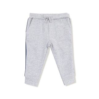Light Gray Joggers with Varsity Stripes