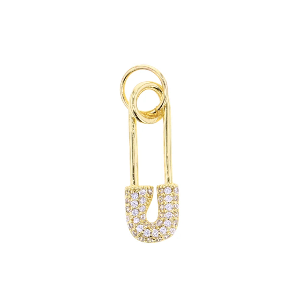 Gold CZ Diaper Pin Charm