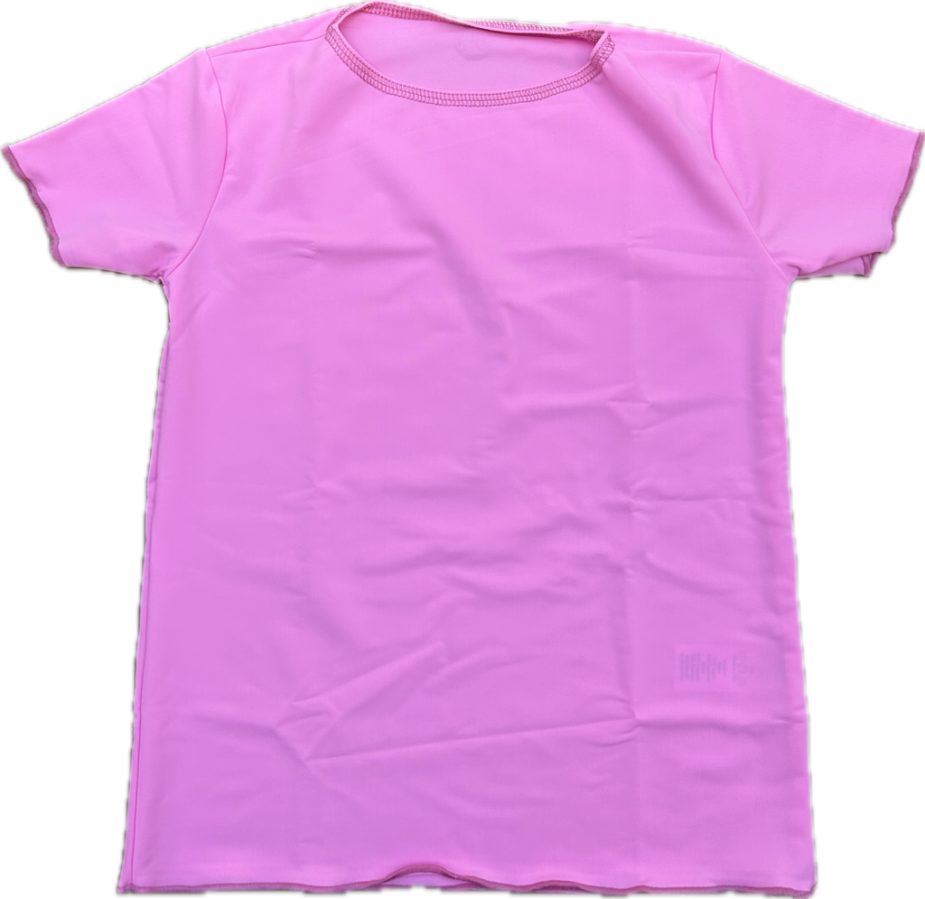 Girls Bubblegum Pink Short Sleeve Lettuce Tee