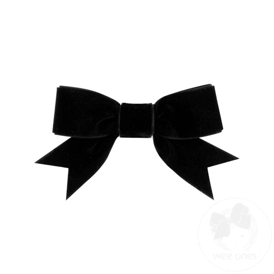 Black Mini Velvet Bowtie Hairbow