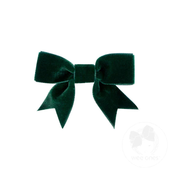 Green Mini Velvet Bowtie Hairbow