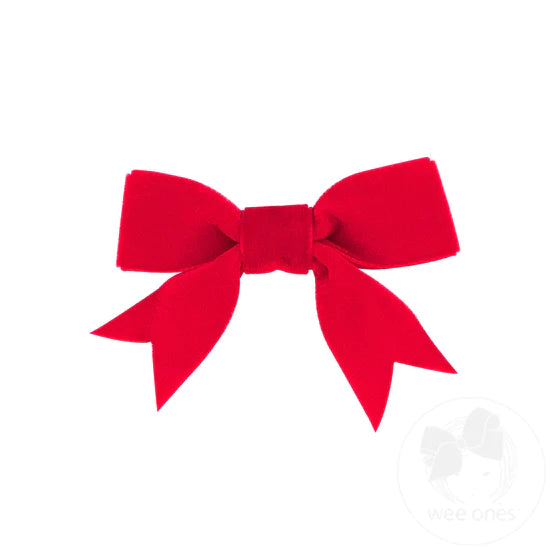 Red Mini Velvet Bowtie Hairbow