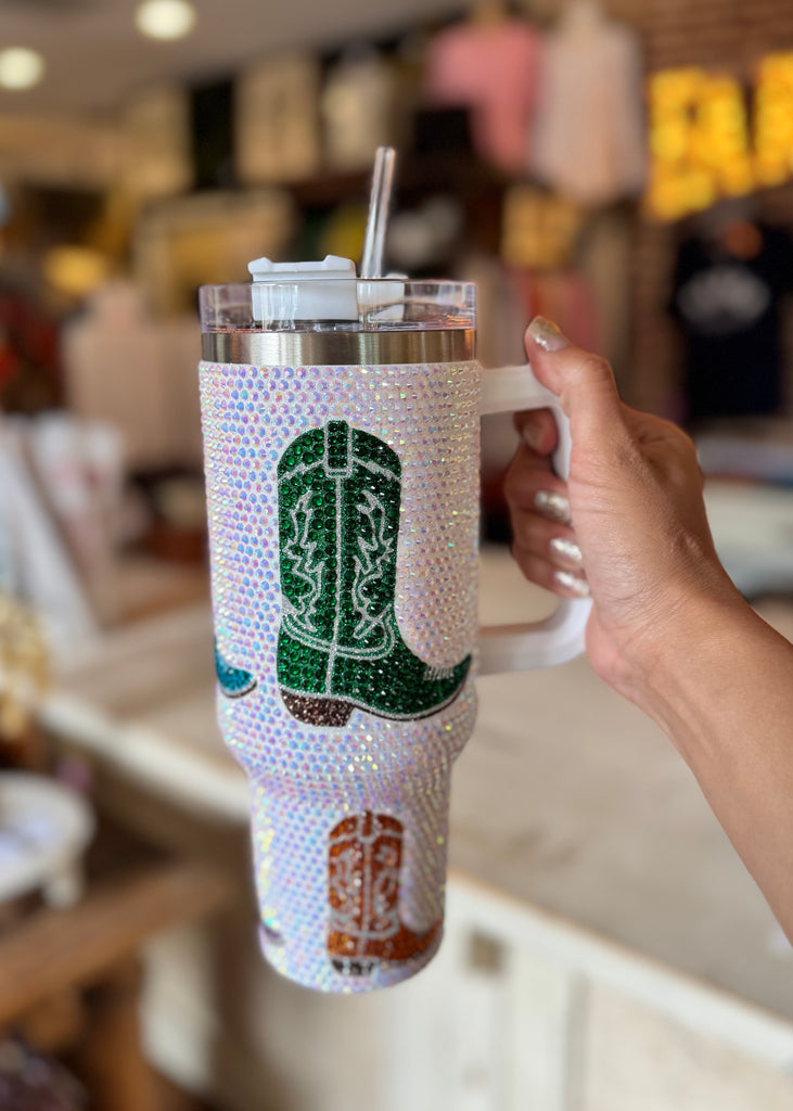 Sparkle White Boot Tumbler