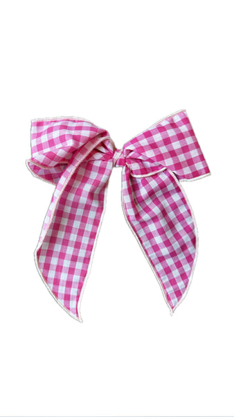 King Gingham Fabric Bow (Assorted Colors)