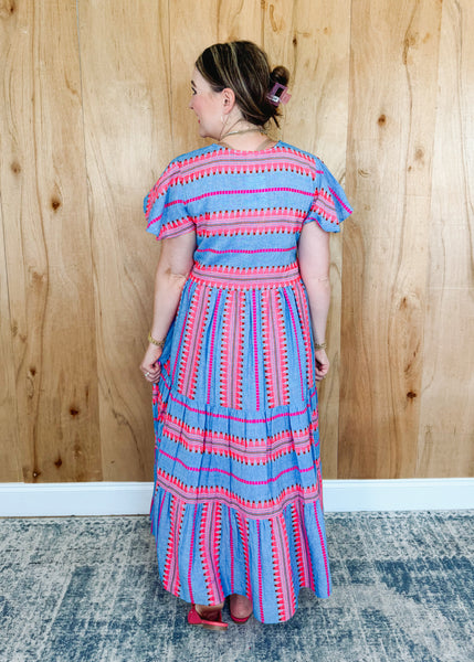 Cameron Midi Dress in Blue