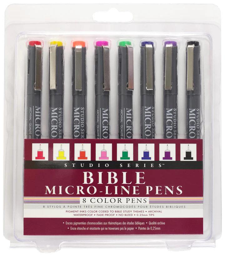 Bible Micro-Line Color Pens (Set of 8 Pens)