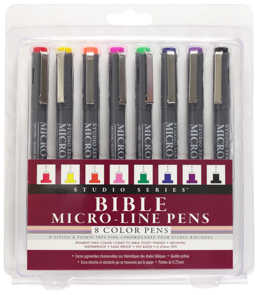 Bible Micro-Line Color Pens (Set of 8 Pens)