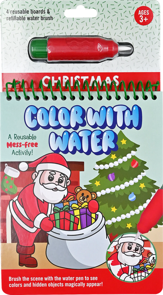 Christmas Color with Water Activity Book