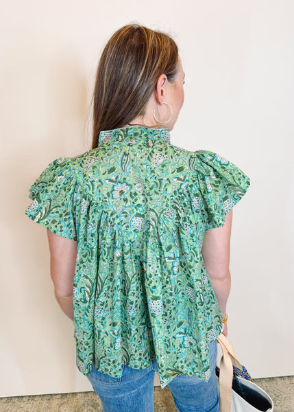 Olene Top in Seagreen