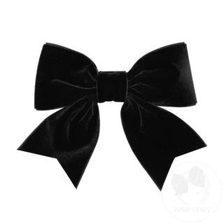 Black Small King Velvet Bow