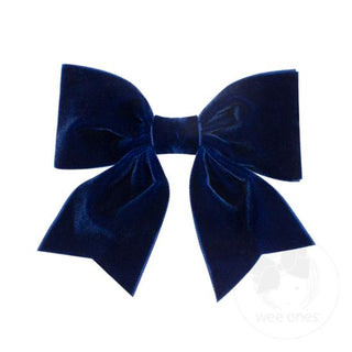 Navy Small King Velvet Bow