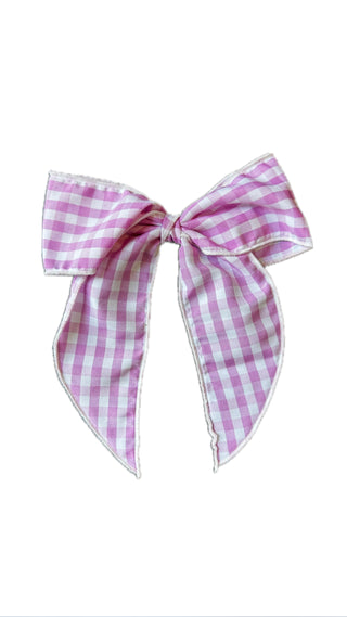 King Gingham Fabric Bow (Assorted Colors)