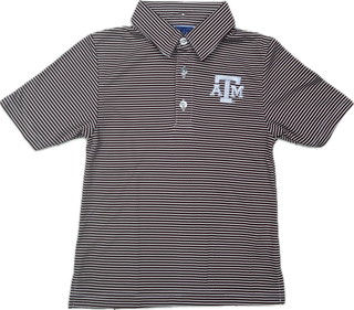 Texas A&M Maroon Striped Performance Polo